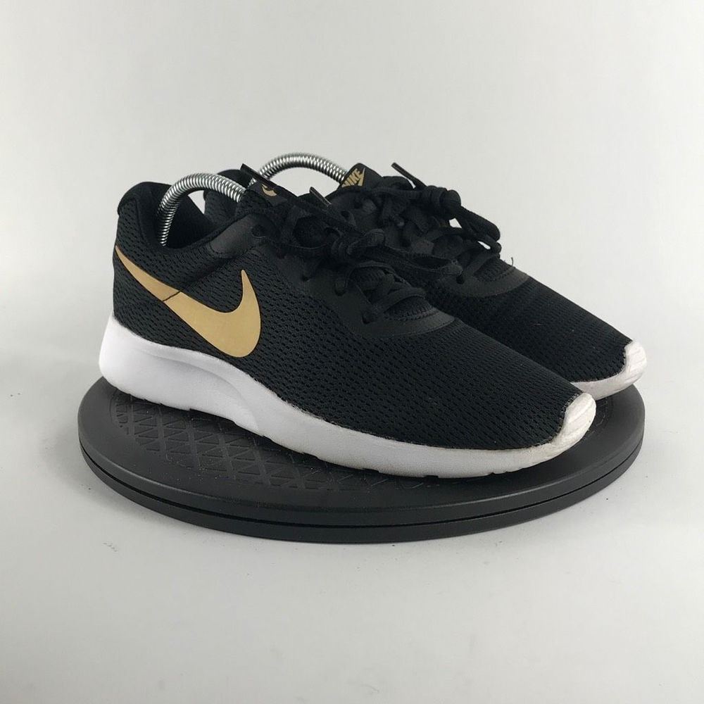 Nike Tanjun Black/Gold Athletic Running Shoes AQ7154-001 Men’s Size 8.5 - Picture 3 of 11
